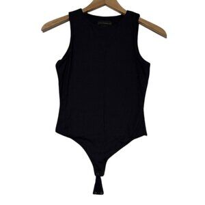House of Harlow 1960 Black Ribbed Sleeveless Bodysuit XS